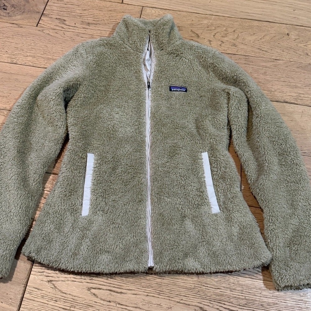 Patagonia Los Gatos Fleece Jacket Full Zip Tan Women's Medium Fuzzy Cozy